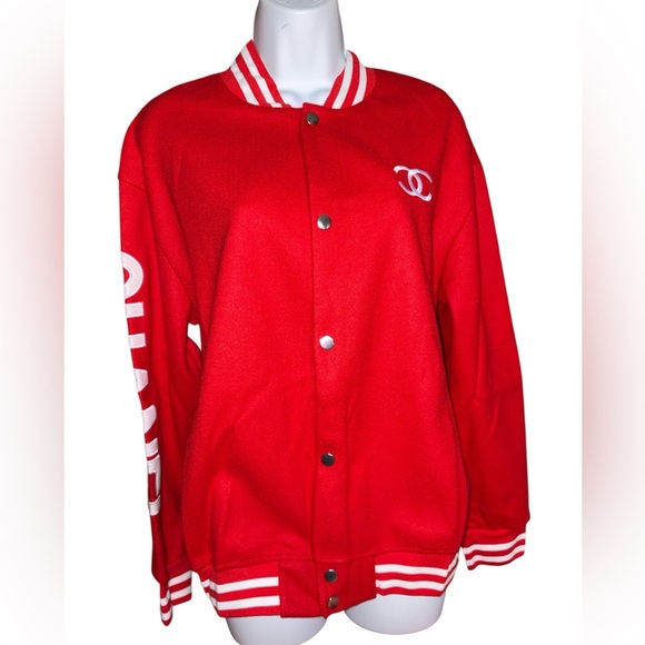N/A Jackets & Blazers - Fashion Red Varsity Jacket
